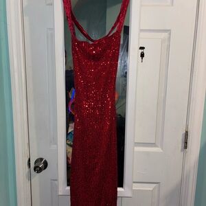 Elegant Red Sequin Dress